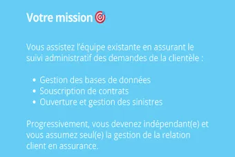 Recrutement image gestionnaire assurance bleu clair